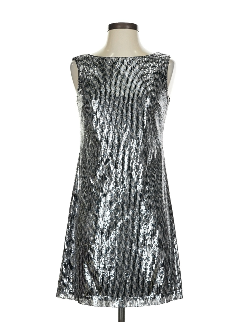 White House Black Market silver  Sequin Shift Dress - Women's Cocktail Dress